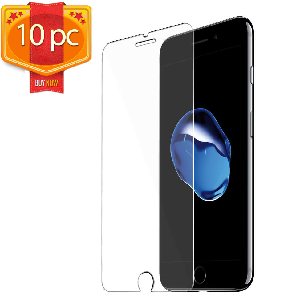 iPHONE 8 / 7 / 6S / 6 Tempered Glass Screen Protector 10pc Clear (10pc Package)